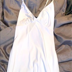 White midi dress with slit